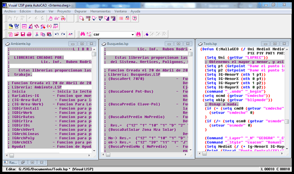 Rutinas Edición de Planos